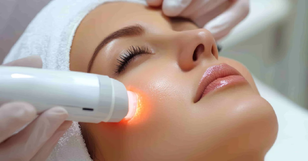 Woman receiving Laser Skin Rejuvenation in Hershey, PA, for smoother, youthful-looking skin